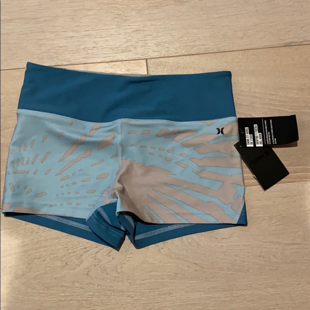 Hurley Teal and Light Blue Athletic Shorts
